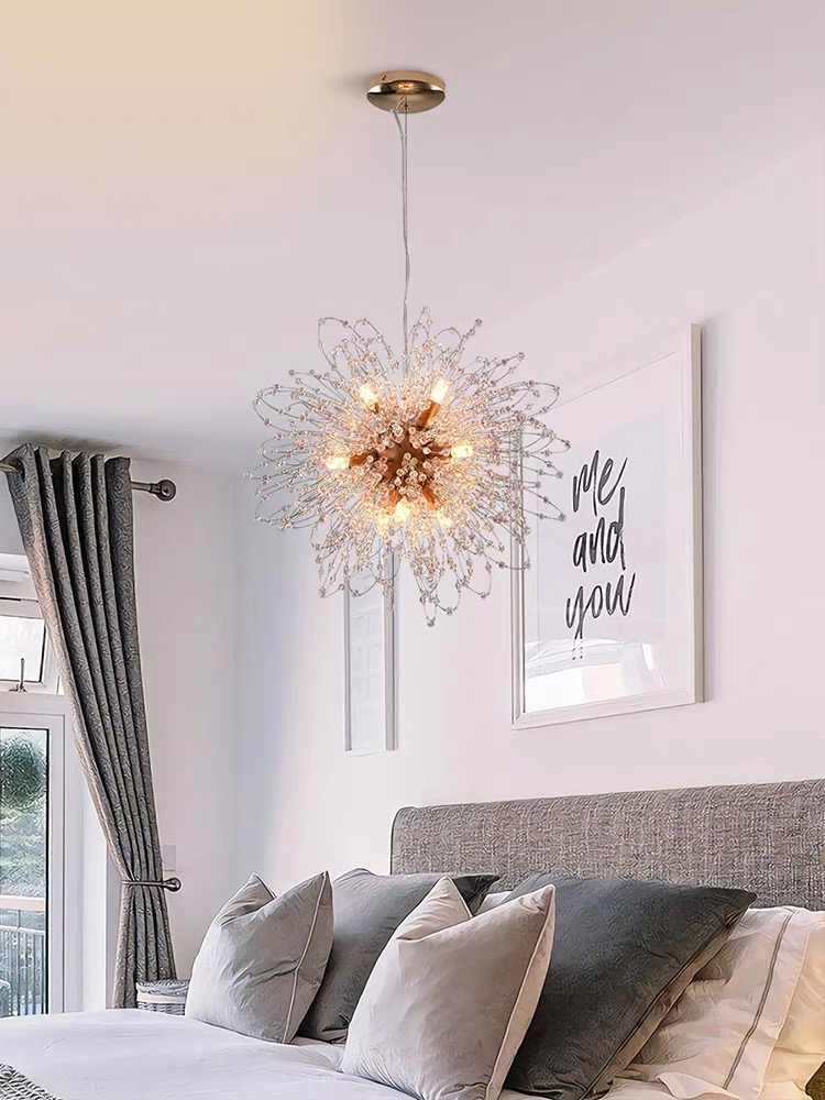 Lustre Pendente de Cristal Moderno Dente de Leão Ninho Ø40cm Rose Gold com design sofisticado para quartos, cabeceira de cama, sala de estar e lavabo  Lustres Gênesis - o melhore site da Internet para comprar Lustre dcd00759